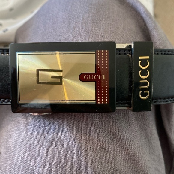 GUCCI RARE black handsome clipping belt 46/115 - Picture 1 of 10